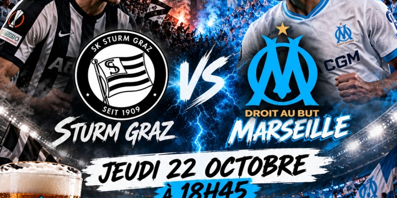 Retransmission Match Foot  Sturm Graz / Marseille - coupe d'europe UEFA
